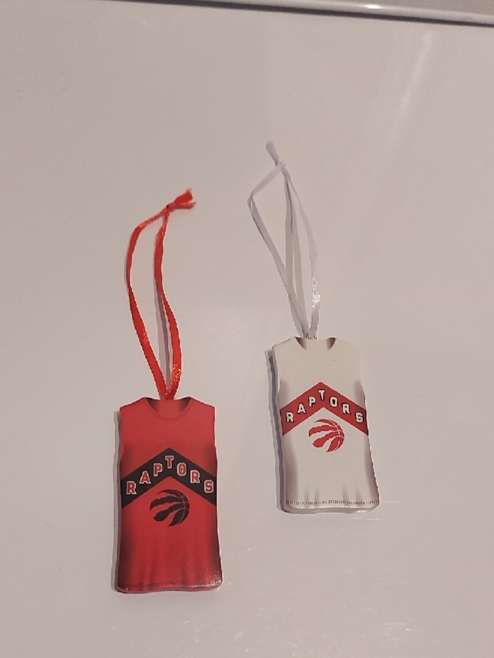 Raptors Red and White Jersey Ornament Set